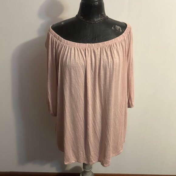 Lane Bryant Salmon off the shoulder blouse, size 18/20 - Picture 1 of 5